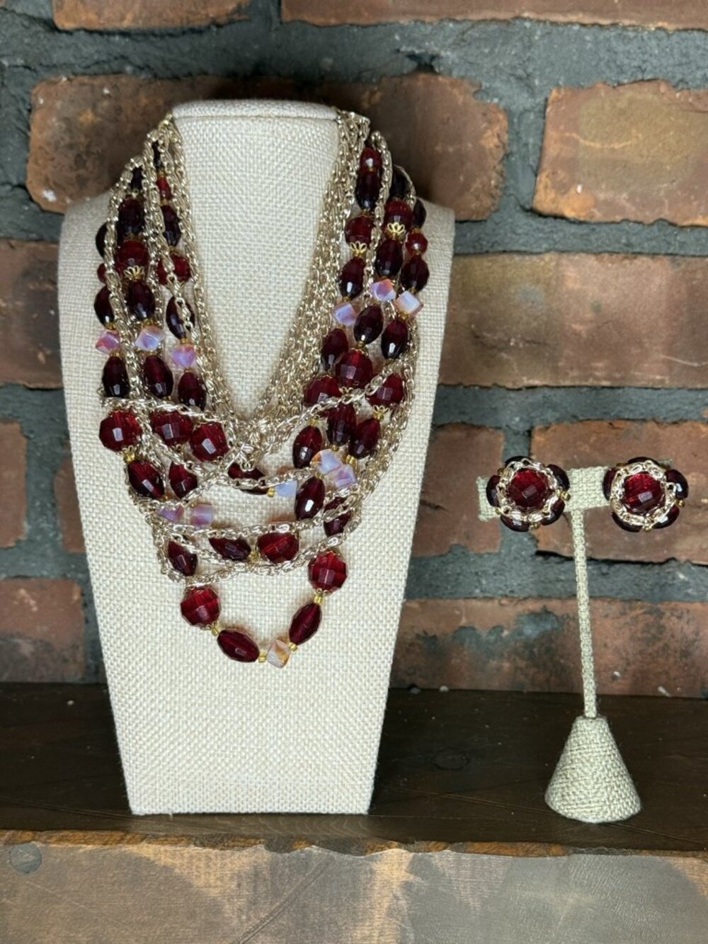 Stunning Vintage  Necklace and Clip On Earrings Set WESTERN GERMANY